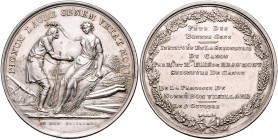 Frankreich Directoire 1795-1799 Silbermedaille o.J. (v. Gatteaux) 'LE BON VIEILLARD' 
41,6mm 31,0g vz