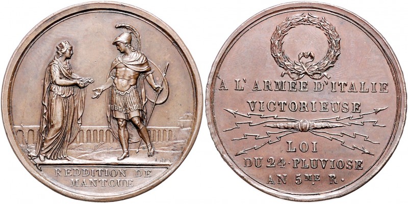 Frankreich Directoire 1795-1799 Bronzemedaille 1797 (v. Lavy) auf die Kapitulati...