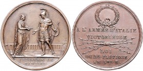 Frankreich Directoire 1795-1799 Bronzemedaille 1797 (v. Lavy) auf die Kapitulation von Mantua, mit Randschrift Slg. Jul. 534. Zeitz 4. 
43,0mm 30,1g ...