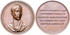 Frankreich Napoléon I. 1804-1815 Bronzemedaille 1805 (v. Vasallo) auf Christophe Saliceti, Politiker und dazu Bronzeabguss der gleichen Medaille (ss-v...
