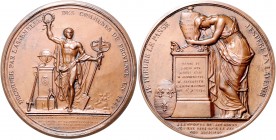 Frankreich Louis XVIII. 1814-1824 Bronzemedaille 1820 (v. Gayrard) auf den Tod von Karl Ferdinand, Herzog von Berry 
fleckig 55,4mm 61,5g vz