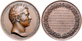 Frankreich Louis XVIII. 1814-1824 Bronzemedaille 1820 (v. Gayrard/Puymaurin) auf den Tod von Karl Ferdinand, Herzog von Berry, Brustbild ohne Uniform ...