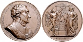 Frankreich Charles X. 1824-1830 Bronzemedaille 1829 (v. Barré/Desboeufs) auf Raymond de Sèze, der einer der Verteidiger Königin Marie Antoinettes in d...