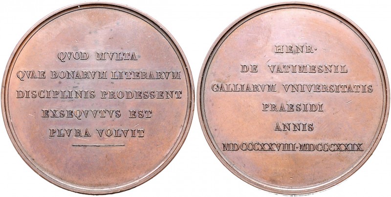 Frankreich Charles X. 1824-1830 Bronzemedaille 1829 auf Antoine François Henri L...