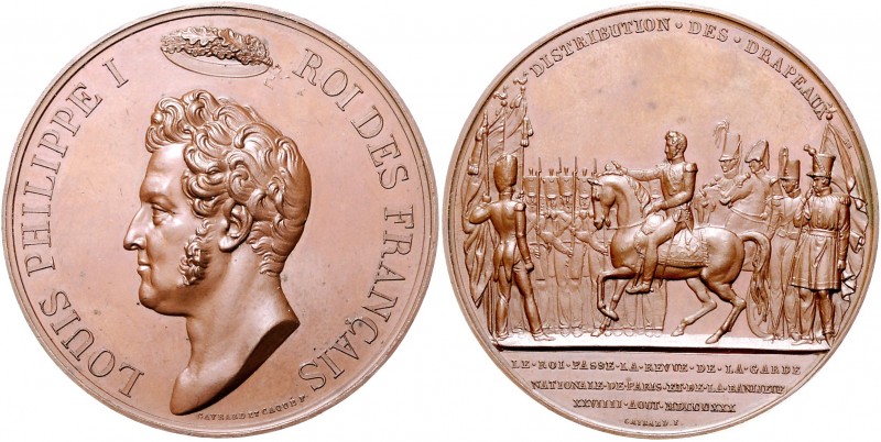 Frankreich Louis Philippe I. 1830-1848 Bronzemedaille 1830 (v. Gayrard/Caqué) au...