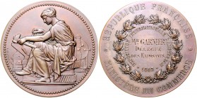 Frankreich III. République 1871-1940 Bronzemedaille 1883 (v. Chabaud) Prämie des Wirtschaftsministeriums für Aussteller auf der Internationalen Ausste...