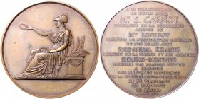 Frankreich III. République 1871-1940 Bronzemedaille 1888 auf die Ernennung von Sardi Carnot zum Präsidenten der frz. Republik und seiner Minister, i.R...