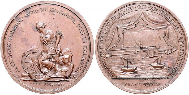 Frankreich - Illyrische Provinzen Bronzemedaille 1807 (v. Manfredini) auf die Üb...