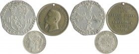 Frankreich - Lots Lot o.J. von 3 Stücken: 1/4 Ecu 1603 '9', Rennes (ss), Bronzemedaille 1859 auf Napoléons Forderung 'Italien muss frei sein bis zur A...