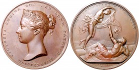 Großbritannien Victoria 1837-1901 Galvano o.J. aus Bronze der Lebensrettungsmedaille 1839 (v. W. Wyon) Eimer 1333 (Rs). 
71,7mm 243,2g f.st