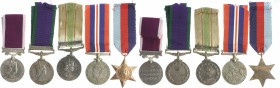 Großbritannien George VI. 1936-1952 Lot o.J. von 5 Stücken: Kriegsmedaille 1939-1945 mit Bandspange und Band (36,1mm 32,7g), Sternmedaille auf das Kri...