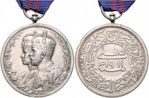 Britisch-Indien Georg V. 1910-1936 Silbermedaille 1911 'Delhi Durbar - Medaille' auf die Proklamation zum Kaiser von Indien am 12. Dezember, m. Orig.Ö...