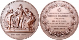 Italien Vittorio Emanuele II. 1859-1878 Bronzemedaille 1871 (v. Moscetti) Rom wird nach Räumung der Franzosen wieder Hauptstadt Wurzbach 9086. 
75,9m...