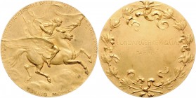 Italien Vittorio Emanuele III. 1900-1946 Vergold. Bronzemedaille 1921 (v. Canonica/Jonson) Prämie der Internationalen Ausstellung in Turin 
winz. Rf....