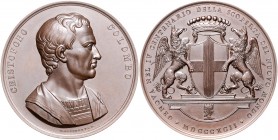 Italien - Genua Bronzemedaille 1892 (v. Girometti) auf die 400-Jahrfeier der Entdeckung Amerikas Wurzbach 1449. 
56,9mm 85,6g vz-st