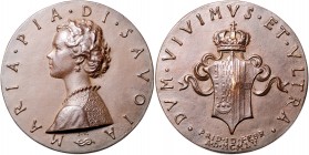 Italien - Savoyen Bronzemedaille 1955 (v. J. Paulus) auf Maria Pia di Savoia, geb. 1934, älteste Tochter von Umberto II. und ihre Hochzeit am 12. Febr...