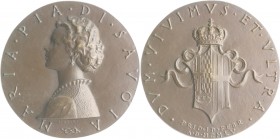 Italien - Savoyen Bronzemedaille 1955 (v. J. Paulus) auf Maria Pia di Savoia, geb. 1934, älteste Tochter von Umberto II. und ihre Hochzeit am 12. Febr...