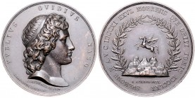 Italien - Sizilien Bronzemedaille o.J. (v. Catenacchi/Taglioni) auf den römischen Dichter Ovidus Naso, genannt Ovid 
40,9mm 44,5g vz+