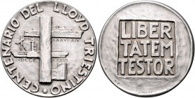 Italien - Triest Silbermedaille 1936 (v. Mascherini/Janejich) auf 100 Jahre Lloyd-Werft in Triest 
51,1mm 51,9g vz