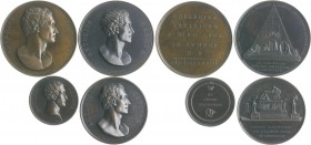 Italien - Venedig Lot o.J. von 4 Bronzemedaillen auf Antonio Canova: 1827 (v. Fabris) auf die Einweihung seines Denkmals (52,2mm 52,4g), 1823 (v. Fabr...