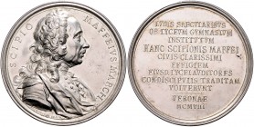 Italien - Verona Silbermedaille 1908 (v. A.D./S.J.) auf Scipione Maffei 1675-1755 
40,4mm 32,9g vz+