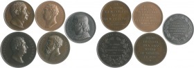 Italien - Lots Lot o.J. von 5 Bronzemedaillen o.J. auf italienische Persönlichkeiten: (v. Putinati) auf den Tod von Cesare Beccaria 1740-1794 (40,5mm ...