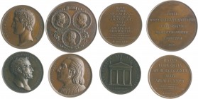 Italien - Lots Lot o.J. von 4 Bronzemedaillen: o.J. (v. Catenacci/Taglioni) auf Vitruvius Pollio (40,5mm 46,6g), 1844 (v. Pietri) auf Nicolaus Macchia...
