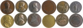 Italien - Lots Lot o.J. von 6 Bronzemedaillen: 1824 (v. Girometti) auf Hercules Consalvi 1757-1824, Kardinal und Sekretär von Papst Pius VII. (54,3mm ...