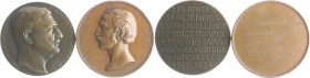 Italien - Lots Lot o.J. von 2 Bronzemedaillen: 1924 (v. Lagae) auf Ruspoli di Poggio, italienischer Botschafter in Brüssel 1919-1924 (71,5mm 202,9g) u...