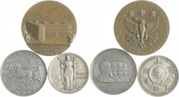 Italien - Lots Lot o.J. von 3 Stücken: Silbermedaille o.J. auf die Schlacht an der Piave (35,3mm 18,3g), Bronzemedaille 1939 (v. Johnson) auf das 50-j...