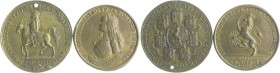 Niederlande Willem IV. van Oranje-Nassau 1711-1751 Lot o.J. von 2 Bronzemedaillen 1747: auf die Vereinigung niederländischer Provinzen (37,6mm 14,8g) ...