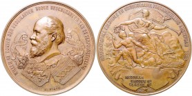 Niederlande Willem III. 1849-1890 Bronzemedaille 1883 (v. A. Fisch) Prämie der Internationalen Kolonialausstellung in Amsterdam 
69,9mm 136,4g vz+