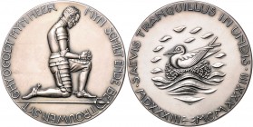 Niederlande Wilhelmina 1890-1948 Silbermedaille 1933 (v. W = Wenckebach) auf den 400. Geburtstag von Wilhelm I. 
60,5mm 83,1g vz