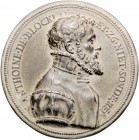 Niederlande - Utrecht Eins. Zinkgussplakette o.J. (v. Steven van Herwigk) auf den Maler Anthoine Blocklandt 1533-1583, Porträt im Alter von 26 Jahren ...