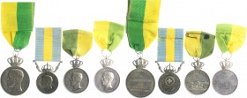 Schweden Gustav V. 1907-1950 Lot o.J. von 4 Silbermedaillen: (v. A. Lindberg) der Kgl. Patriotischen Gesellschaft, 1918 i.Rd. graviert (35,6mm 22,5g),...