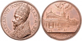 Vatikan Alexander VII. 1655-1667 Bronzemedaille o.J. (spätere Prägung) (v. G. M.) auf die Zuwendungen des Papstes an das Hospital di San Spirito Brett...