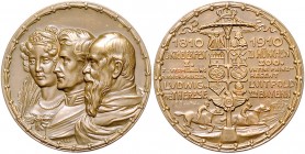 Medaillen von Karl Goetz Bronzemedaille 1910 auf die Hochzeit von Kronprinz Ludwig und Prinzessin Therese und 100 Jahre Oktoberfest Kien. 13. Slg. Bö....