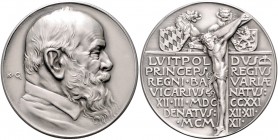 Medaillen von Karl Goetz Silbermedaille 1912 mattiert auf den Tod von Prinzregent Luitpold von Bayern, i.Rd: BAYER.HAUPTMÜNZAMT.FEINSILBER Kien. 18. S...