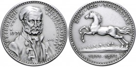 Medaillen von Karl Goetz Weißmetallmedaille 1915 mattiert auf den 100. Todestag von Friedrich Wilhelm von Braunschweig, i.Rd: BAYER. HAUPTMÜNZAMT Kien...