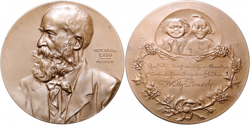 Medaillen von Karl Goetz Bronzemedaille 1907 auf den 75. Geburtstag von Wilhelm ...