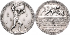 Medaillen von Karl Goetz Silbermedaille 1914 auf die Deutsche Mobilmachung, i.Rd: BAYER.HAUPTMÜNZAMT.FEINSILBER Kien. 134. Slg. Bö. 5394. Zetzm. 2002....