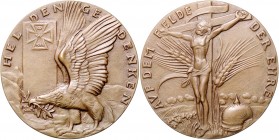 Medaillen von Karl Goetz Bronzemedaille 1914 'Auf dem Felde der Ehre - Heldengedenken', ohne Randschrift Kien. 154. Slg. Bö. 5442. 
57,6mm 62,4g vz+