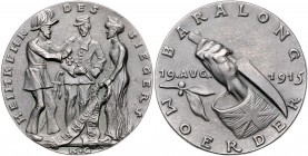 Medaillen von Karl Goetz Eisenmedaille 1915 Nachguss Baralong-Mörder Kien. 162. Slg. Bö. 5459 (Br.). 
58,4mm 57,1g vz