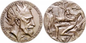 Medaillen von Karl Goetz Bronzemedaille 1915 auf Großfürst Nikolajewitsch Kien. 168. Slg. Bö. 5469. 
56,6mm 76,9g vz