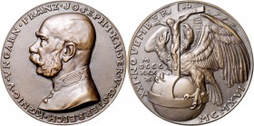 Medaillen von Karl Goetz Bronzemedaille 1916 auf den Tod von Franz Joseph I. Kien. 186. Slg. Bö. 5501. 
79,5mm 166,5g vz+