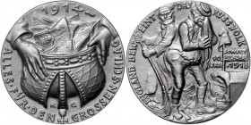 Medaillen von Karl Goetz Eisenmedaille 1918 Alles für den grossen Schlag - England beweint das Russische Volk Kien. 204. Slg. Bö. 5546. 
58,3mm 63,3g...
