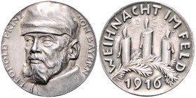 Medaillen von Karl Goetz Silbermedaille 1916 Leopold Prinz v. Bayern - Weihnacht im Feld Kien. 243. Slg. Bö. 5615. Zetzm. vgl. 5014. 
22,7mm 5,3g vz-...
