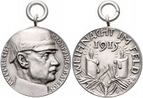 Medaillen von Karl Goetz Silbermedaille 1915 Rupprecht Kronprinz v. Bayern - Weihnacht im Feld Kien. 244. Slg. Bö. 5622. Zetzm. 5013. 
m. Öse u. Ring...