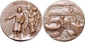 Medaillen von Karl Goetz Bronzemedaille 1921 auf die Wohnungsnot Kien. 280. Slg. Bö. 5702. 
59,6mm 67,9g vz+