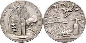 Medaillen von Karl Goetz Silbermedaille 1920 mattiert auf den Landraub Belgiens von Eupen-Malmedy, i.Rd: BAYER. HAUPTMÜNZAMT . SILBER 900f Kien. 283. ...